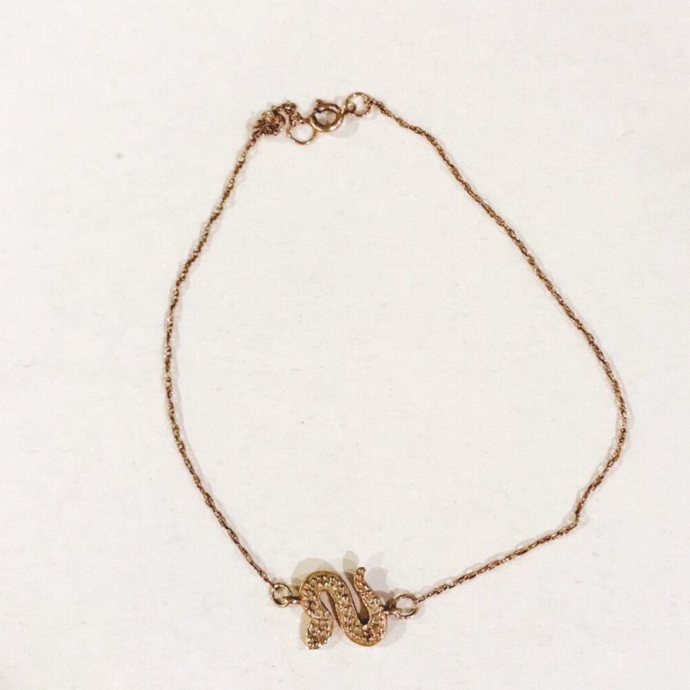 Delicate Gold and Crystal Snake Bracelet